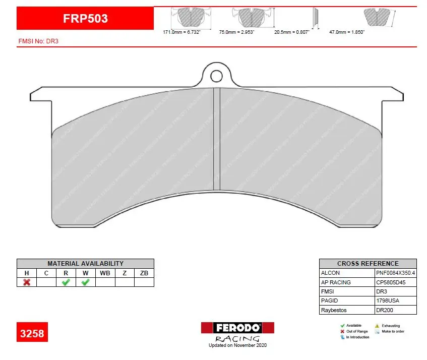 FRP503G - PASTILLAS DE CARRERA