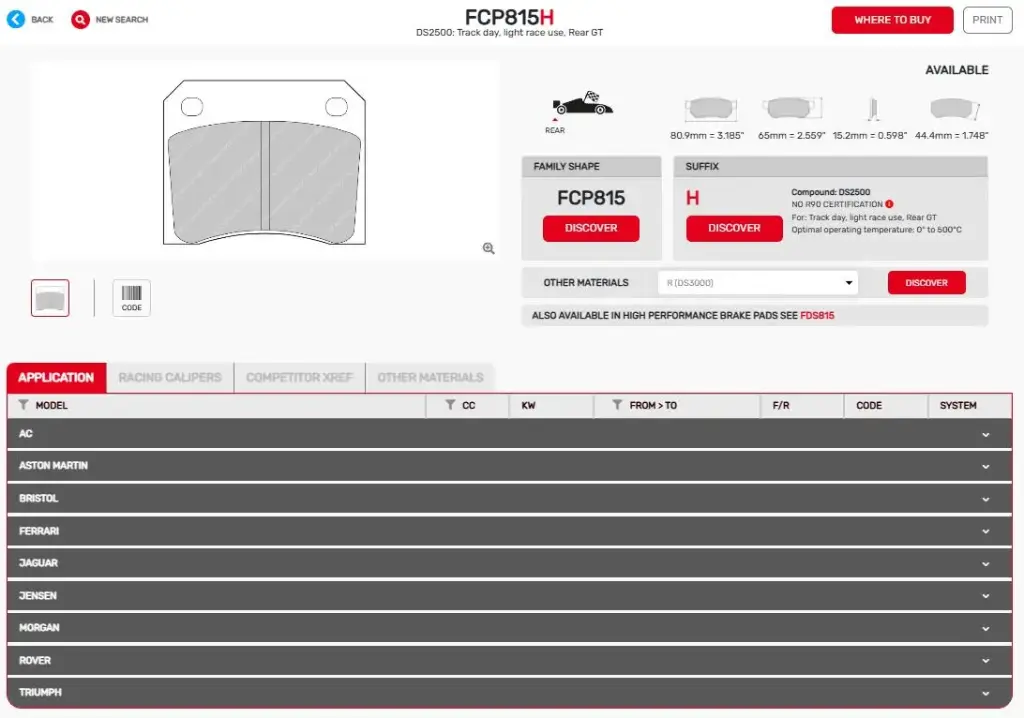 FCP815H - PASTILLA DE CARRERA