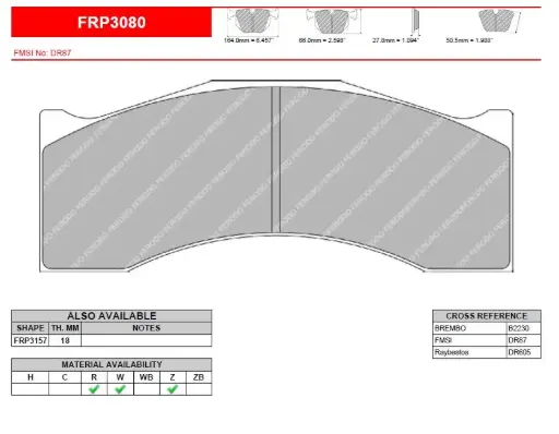 [FRP3080X] FRP3080X - PASTILLAS DE CARRERA