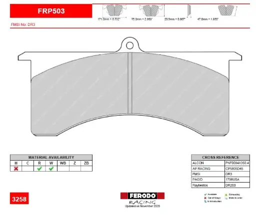 [FRP503G] FRP503G - PASTILLAS DE CARRERA